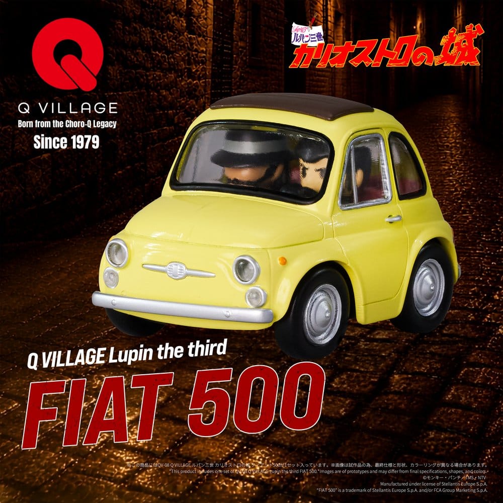 PREORDINE+ 08/2027 Lupin the Third: The Castle of Cagliostro Q Village PVC Figure QV-08 Fiat 500 8 cm