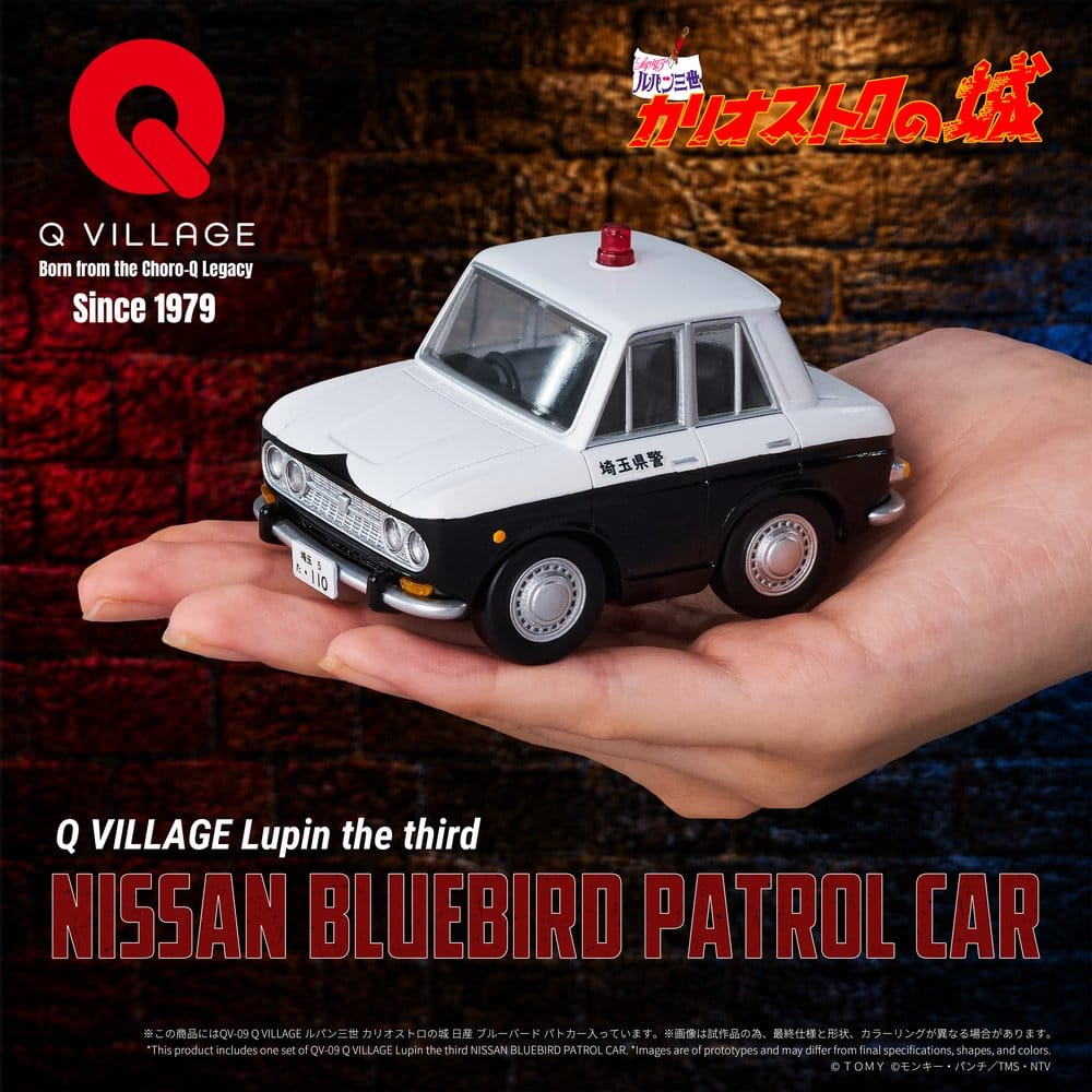 PREORDINE+ 08/2027 Lupin the Third: The Castle of Cagliostro Q Village PVC Figure Bluebird Patrol Car 9 cm