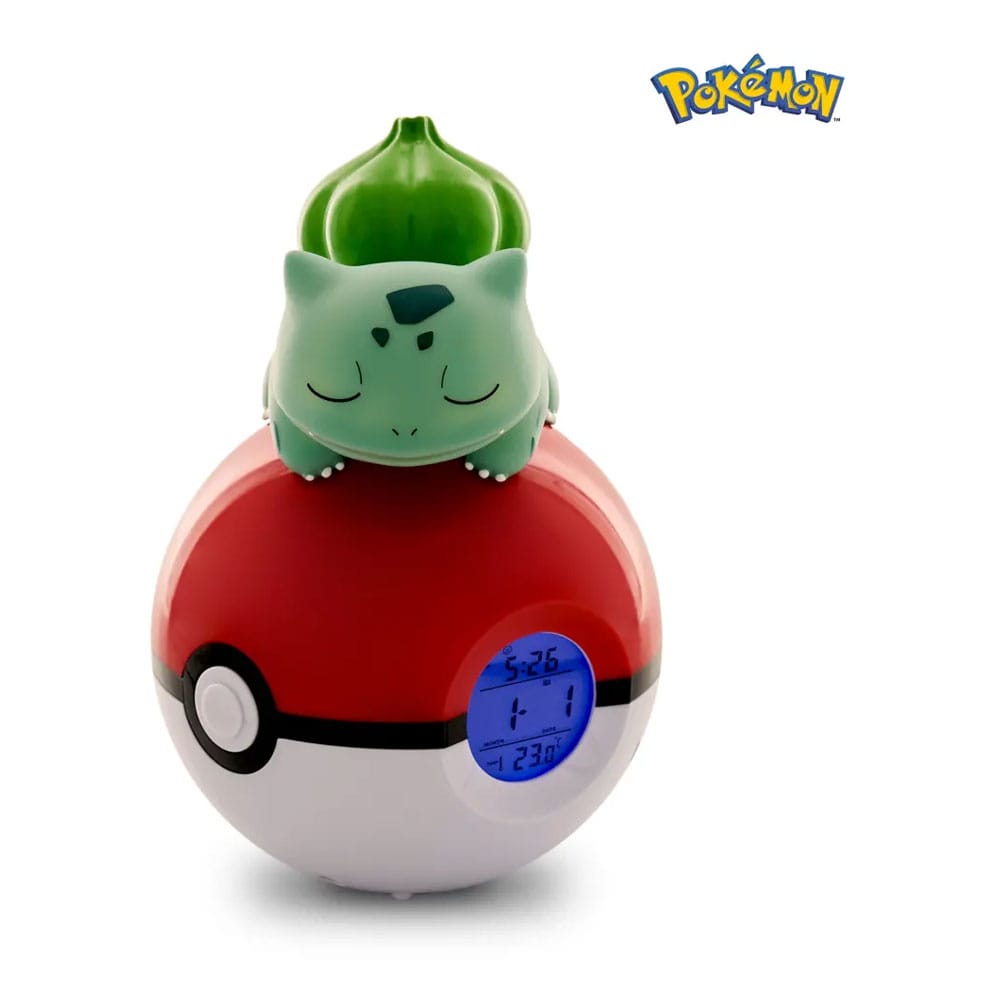 MADE TO ORDER Pokémon Alarm Clock Pokeball with Light Bulbasaur 18 cm