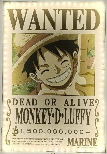 MADE TO ORDER One Piece LED Wall Lamp Light Wanted Luffy 30 cm