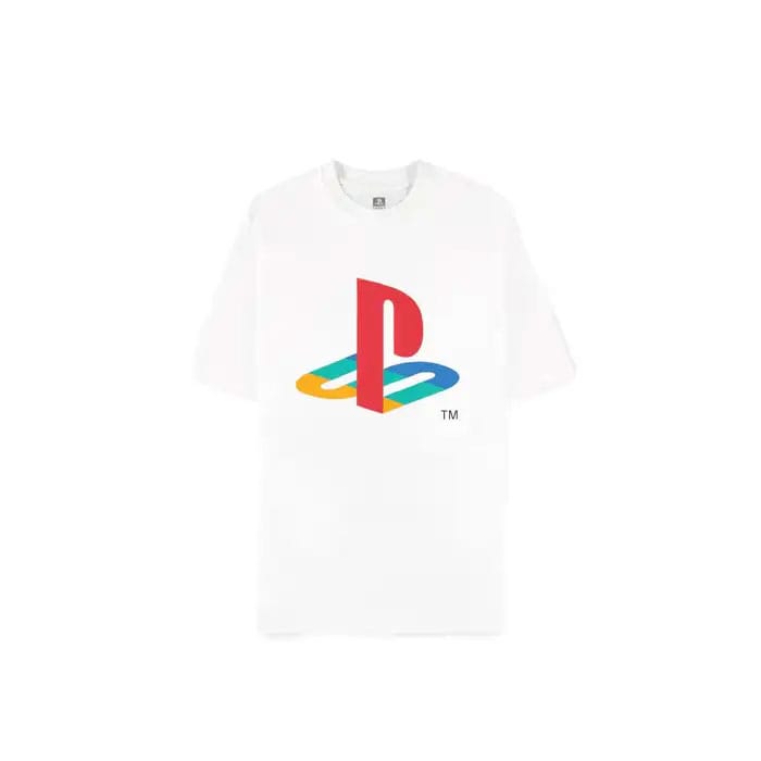 SU ORDINAZIONE PlayStation T-Shirt Logo White Loose Fit Size L