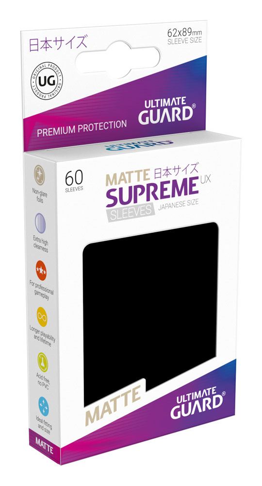 AUF BESTELLUNG HERGESTELLT Ultimate Guard Supreme UX Sleeves Japanische Größe Mattschwarz (60) AUSVERKAUFT