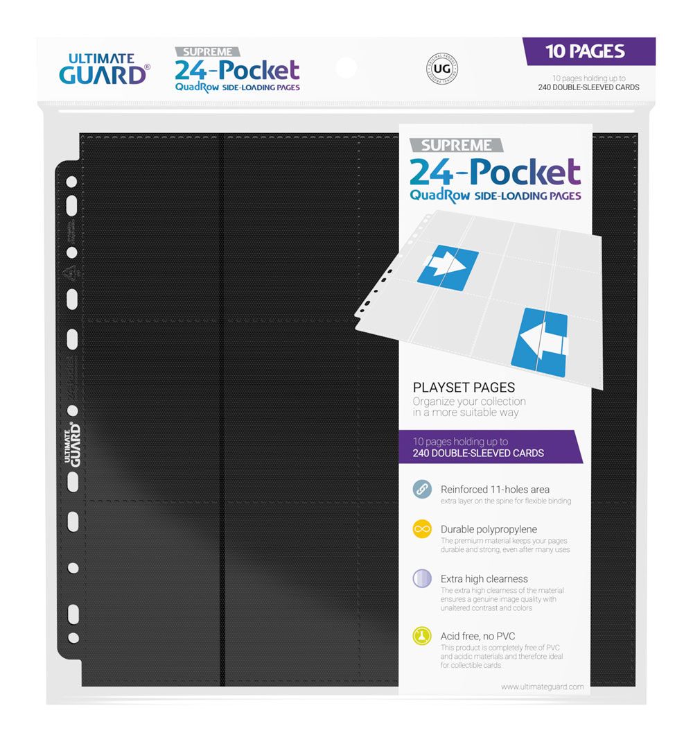 Auf Bestellung gefertigt: Ultimate Guard 24-Pocket QuadRow Pages Side-Loading (10) - Schwarz