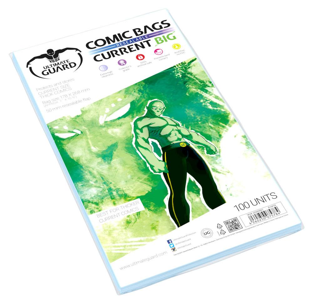 SU ORDINAZIONE Ultimate Guard Comic Bags Resealable (100) - Current Big Size