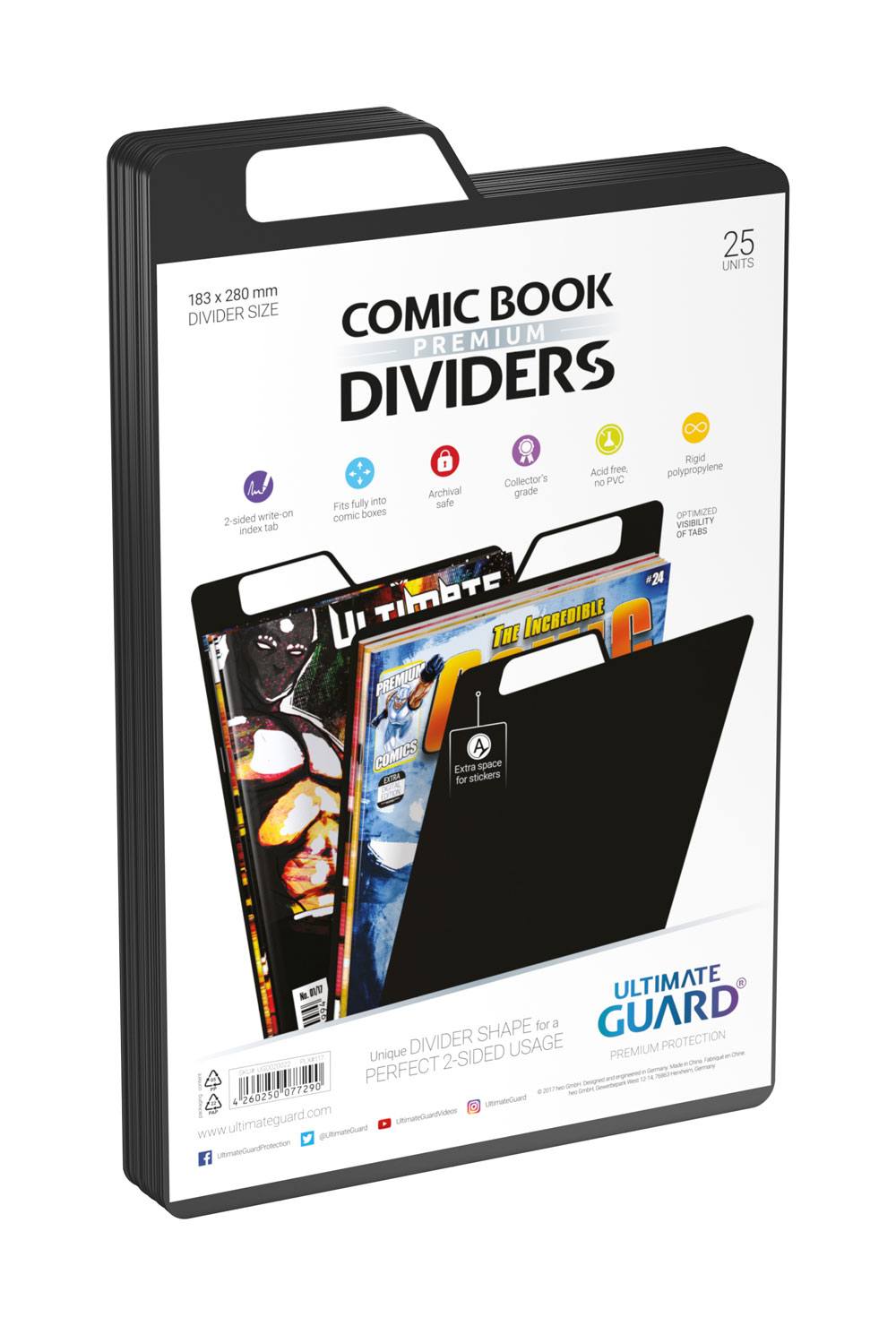 SU ORDINAZIONE Ultimate Guard Comic Book Dividers (25) - Black