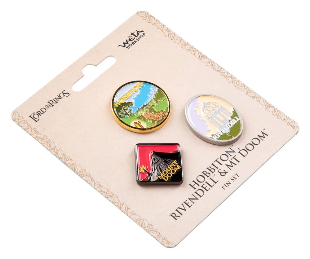 🧪 LAB | PREORDINE+ 01/2027 The Lord of the Rings Trilogy Pin Set Hobbiton, Rivendell & Mount Doom