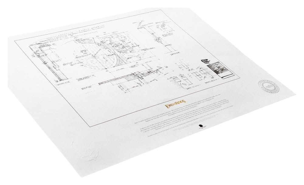 🧪 LAB | SU ORDINAZIONE The Lord of the Rings Blueprint Art Print Bag End 59 x 42 cm