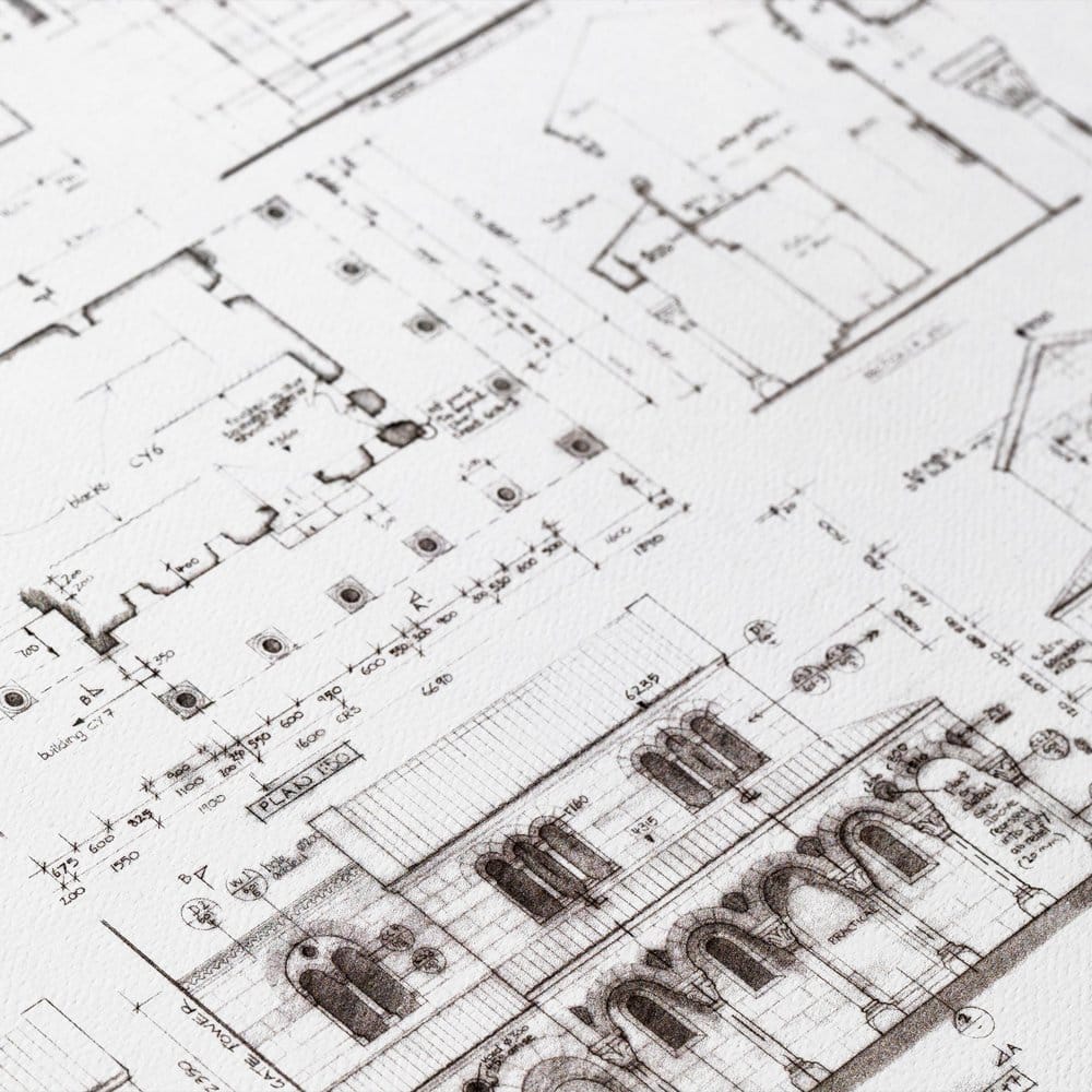 🧪 LAB | SU ORDINAZIONE Lord of the Rings Blueprint Art Print The Courtyard of Minas Tirith 59 x 42 cm